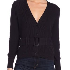 Free Press Belted V-Neck Cardigan long sleeves